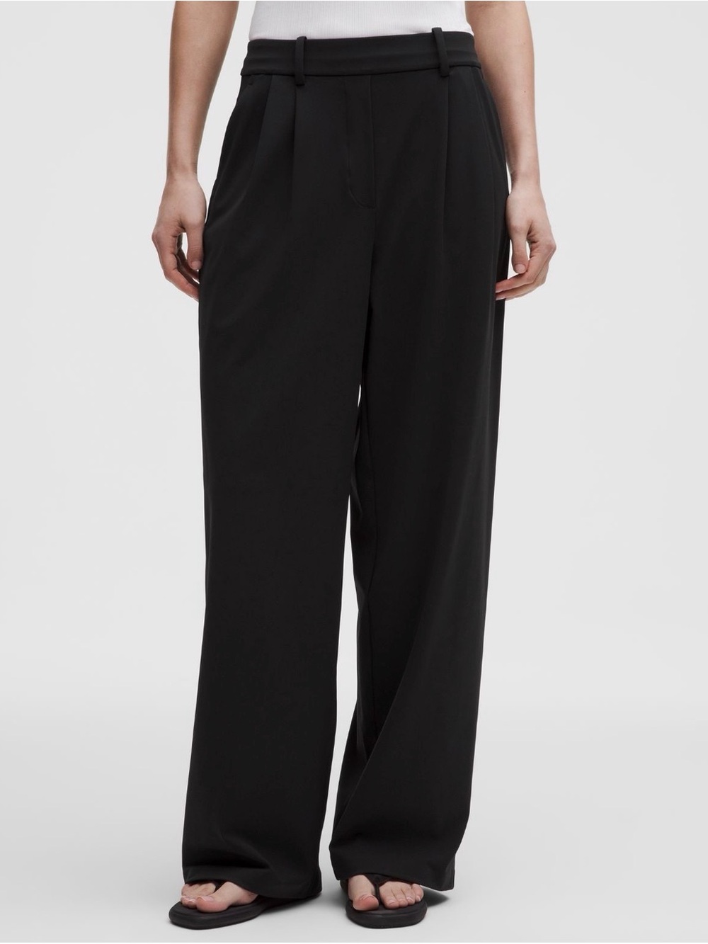 lululemon daydrift high rise Wide Leg Black Trousers